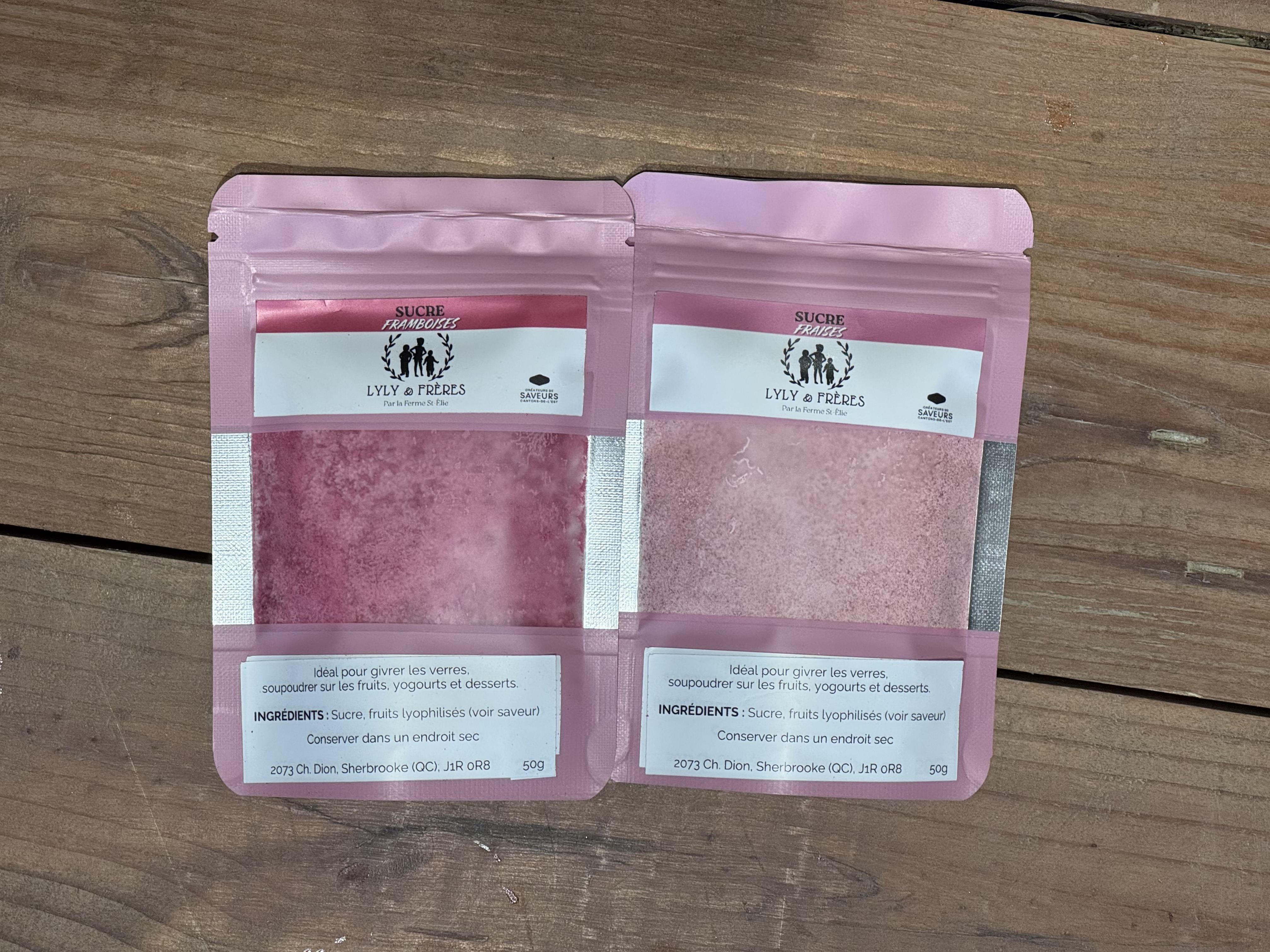 Sucre de fruits lyophilisés